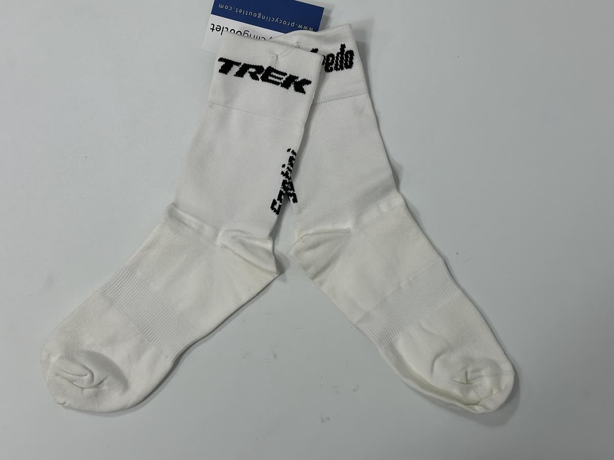 Santini Trek Segafredo  White Unisex Light Cycling Socks
