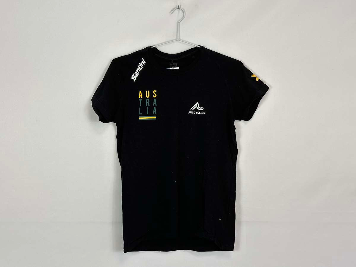 Santini Cycling Australia Short Sleeve Black Female Casual T-Shirt