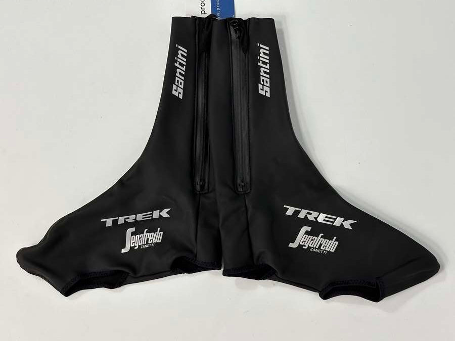 Santini Trek Segafredo  Black Unisex Waterproof Shoe Covers