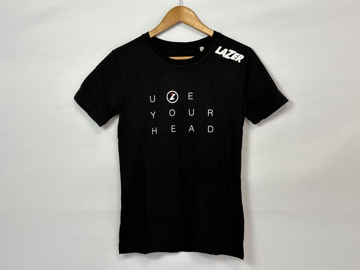 Schwarzes Lazer T-Shirt „Uze your head“
