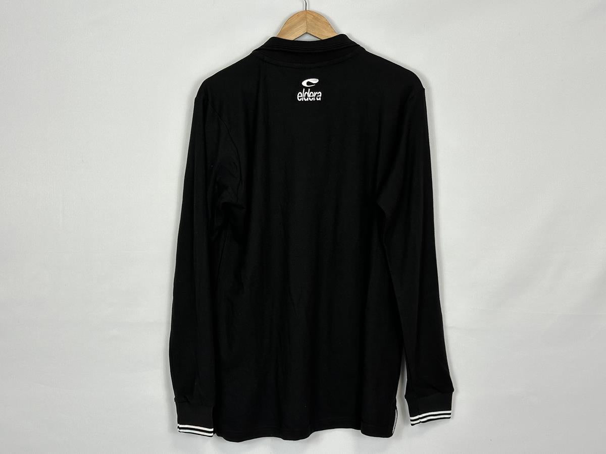 FDJ Cycling - Black L/S Sleeve Polo Shirt by Eldera