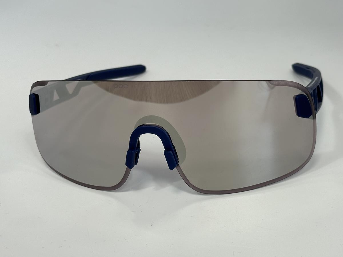 POC Require Elicit Blue Frame Clear/Clarity Road Light Silver Lens Cycling Sunglasses
