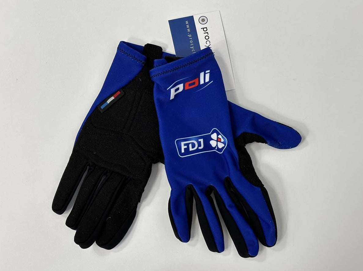 Poli FDJ Blue Unisex Thermal MTB Gloves