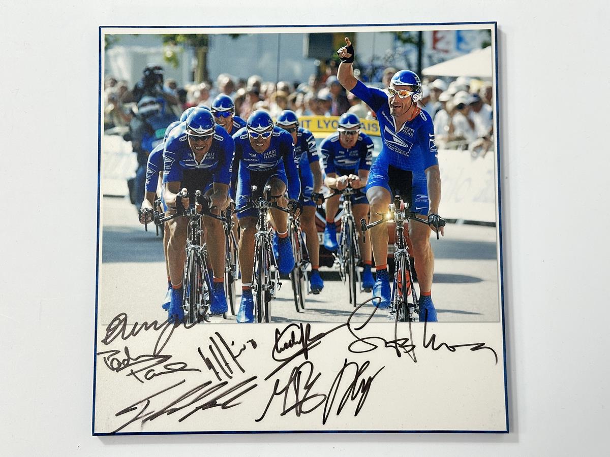 Team United States Postal Service Professional Cycling Team Signed Wooden Print