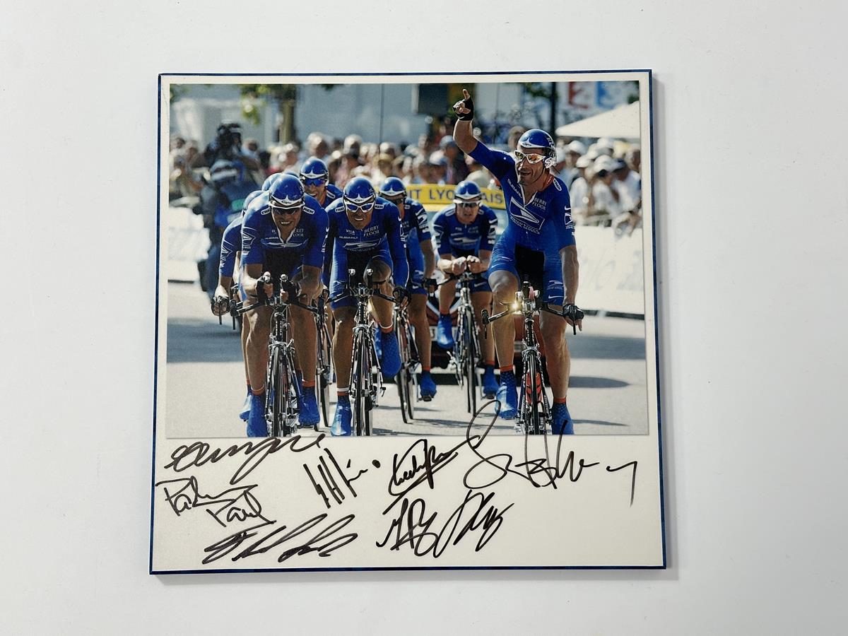 Team United States Postal Service Professional Cycling Team Signed Wooden Print