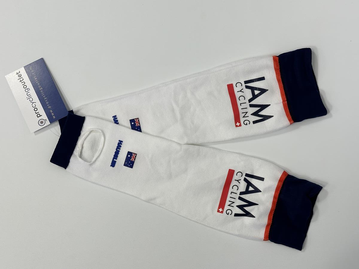 IAM Cycling Team - White Compression Arm Warmers by Compressport